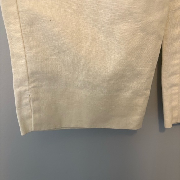Liz Claiborne Linen Blend Cream Cropped Pants Size 8 - Picture 3 of 8